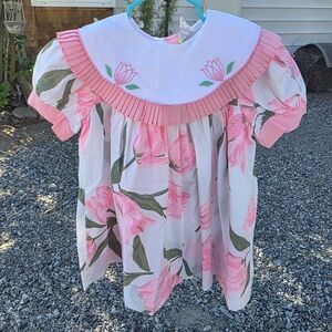 Vintage Floral Heirloom Pink Kids Formal Dress